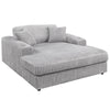 ACME Hilde Lighr Gray Cordoury Chaise with 2 Pillows Model LV03681