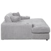 ACME Hilde Lighr Gray Cordoury Chaise with 2 Pillows Model LV03681