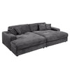 ACME Hilde Dark Gray Cordoury Sectional Sofa with 4 Pillows Model LV03690