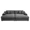 ACME Hilde Dark Gray Cordoury Sectional Sofa with 4 Pillows Model LV03690