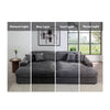 ACME Hilde Dark Gray Cordoury Sectional Sofa with 4 Pillows Model LV03690