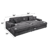ACME Hilde Dark Gray Cordoury Sectional Sofa with 4 Pillows Model LV03690