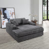 ACME Hilde Dark Gray Cordoury Chaise with 2 Pillows Model LV03691