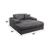 ACME Hilde Dark Gray Cordoury Chaise with 2 Pillows Model LV03691