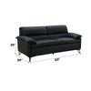 ACME Eilene Black Top Grain Leather Loveseat Model LV03701