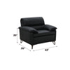 ACME Eilene Black Top Grain Leather Chair Model LV03702