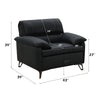 ACME Eilene Black Top Grain Leather Chair Model LV03702