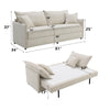 ACME Elisea Beige Chenille Sofa with Sleeper & 2 Pillows Model LV03810