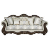 ACME Pierce Beige Fabric & Cherry Sofa with 5 Pillows Model LV03830