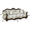 ACME Pierce Beige Fabric & Cherry Sofa with 5 Pillows Model LV03830