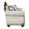 ACME Pierce Beige Fabric & Cherry Loveseat with 3 Pillows Model LV03831