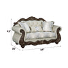 ACME Pierce Beige Fabric & Cherry Loveseat with 3 Pillows Model LV03831