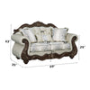 ACME Pierce Beige Fabric & Cherry Loveseat with 3 Pillows Model LV03831