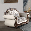 ACME Pierce Beige Fabric & Cherry Chair with Pillow Model LV03832