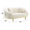 ACME Martina Ivory Velvet Loveseat with 2 Pillows Model LV03851
