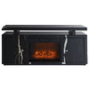 ACME Drisana Black Mirrored TV Stand with Fireplace Model LV03868