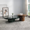 ACME Ronald Marble Pattern Top Dark Green & Brown High Gloss Coffee Table Model LV03895