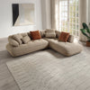 ACME Carrick Beige Sandwich Mesh Fabric Sectional Sofa with 6 Pillows Model LV03920
