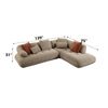 ACME Carrick Beige Sandwich Mesh Fabric Sectional Sofa with 6 Pillows Model LV03920