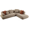 ACME Carrick Beige Sandwich Mesh Fabric Sectional Sofa with 6 Pillows Model LV03920