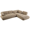 ACME Carrick Beige Sandwich Mesh Fabric Sectional Sofa with 6 Pillows Model LV03920