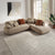 ACME Carrick Beige Sandwich Mesh Fabric Sectional Sofa with 6 Pillows Model LV03920
