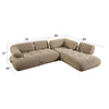 ACME Carrick Beige Sandwich Mesh Fabric Sectional Sofa with 6 Pillows Model LV03920