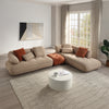 ACME Carrick Beige Sandwich Mesh Fabric Sectional Sofa with 6 Pillows Model LV03920