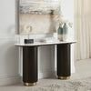 ACME Clayten White Engineering Marble Top & Espresso Sofa Table Model LV03947