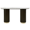 ACME Clayten White Engineering Marble Top & Espresso Sofa Table Model LV03947