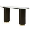 ACME Clayten White Engineering Marble Top & Espresso Sofa Table Model LV03947