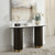 ACME Clayten White Engineering Marble Top & Espresso Sofa Table Model LV03947