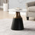 ACME Jaramillo White Natural Marble Top & Black End Table Model LV04046