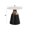 ACME Jaramillo White Natural Marble Top & Black End Table Model LV04046