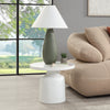 ACME Zaid Engineering Marble & White High Gloss End Table Model LV04226