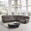 ACME Kantu Brown Synthetic Leather Motion Sectional Sofa Model LV04270