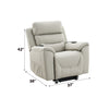 ACME Marsha Light Gray Silicone Synthetic Leather Power Recliner with Lift & Massage Model LV04273