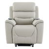 ACME Marsha Light Gray Silicone Synthetic Leather Power Recliner with Lift & Massage Model LV04273