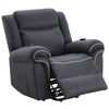 ACME Domana Dark Blue Polished Microfiber Power Recliner with Lift & Heating & Massage Model LV04274