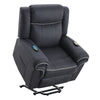 ACME Domana Dark Blue Polished Microfiber Power Recliner with Lift & Heating & Massage Model LV04274