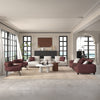 ACME Mardi Maroon & Beige Tweed Sectional Sofa with 6 Pillows Model LV04280