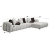 ACME Manilla Ivory White Linen Sectional Sofa with 8 Pillows Model LV04320