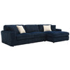 ACME Breton Blue Corduroy Sectional Sofa with 4 Pillows Model LV04400