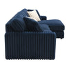 ACME Breton Blue Corduroy Sectional Sofa with 4 Pillows Model LV04400