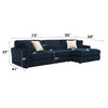 ACME Breton Blue Corduroy Sectional Sofa with 4 Pillows Model LV04400