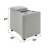 ACME Emee Gray Corduroy Console with USB Port Model LV04641A