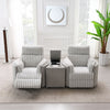 ACME Emee Gray Corduroy Console with USB Port Model LV04641A