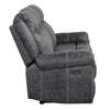 ACME Zubaida Dark Gray Polish Microfiber Power Motion with Drop Down Table & USB Port Model LV04670