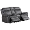 ACME Zubaida Dark Gray Polish Microfiber Power Motion Loveseat with USB Port Model LV04671