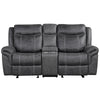 ACME Zubaida Dark Gray Polish Microfiber Power Motion Loveseat with USB Port Model LV04671